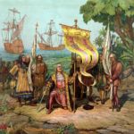 Ilustración de Cristóbal Colón durante el descubrimiento de América. LA PRENSA/ TOMADA DE INTERNET