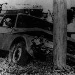 Así quedó el carro de Pedro Joaquín Chamorro Cardenal luego de su asesinato. LA PRENSA/ ARCHIVO
