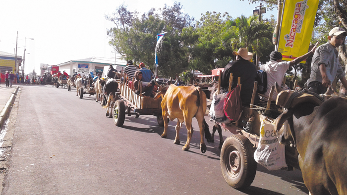 Carretas peregrinas en Diriamba Carazo