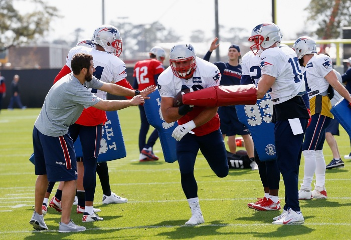Los Patriots de Nueva Inglaterra se preparan para defender la corona de campeón de la NFL, ahora en el Super Bowl LI ante los Falcons de Atlanta, LA PRENSA/Bob Levey/Getty Images/AFP