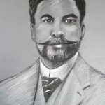 Rubén Darío, dibujo de Sarah Lynn Pistorius. LAPRENSA/Cortesía