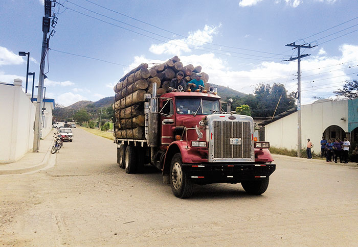 Los pobladores calculan que unos 12 camiones recorren diariamente la ruta desde San José de Cusmapa hasta Estelí, los que transitan por varios centros urbanos. LA PRENSA/ W.ARAGÓN.