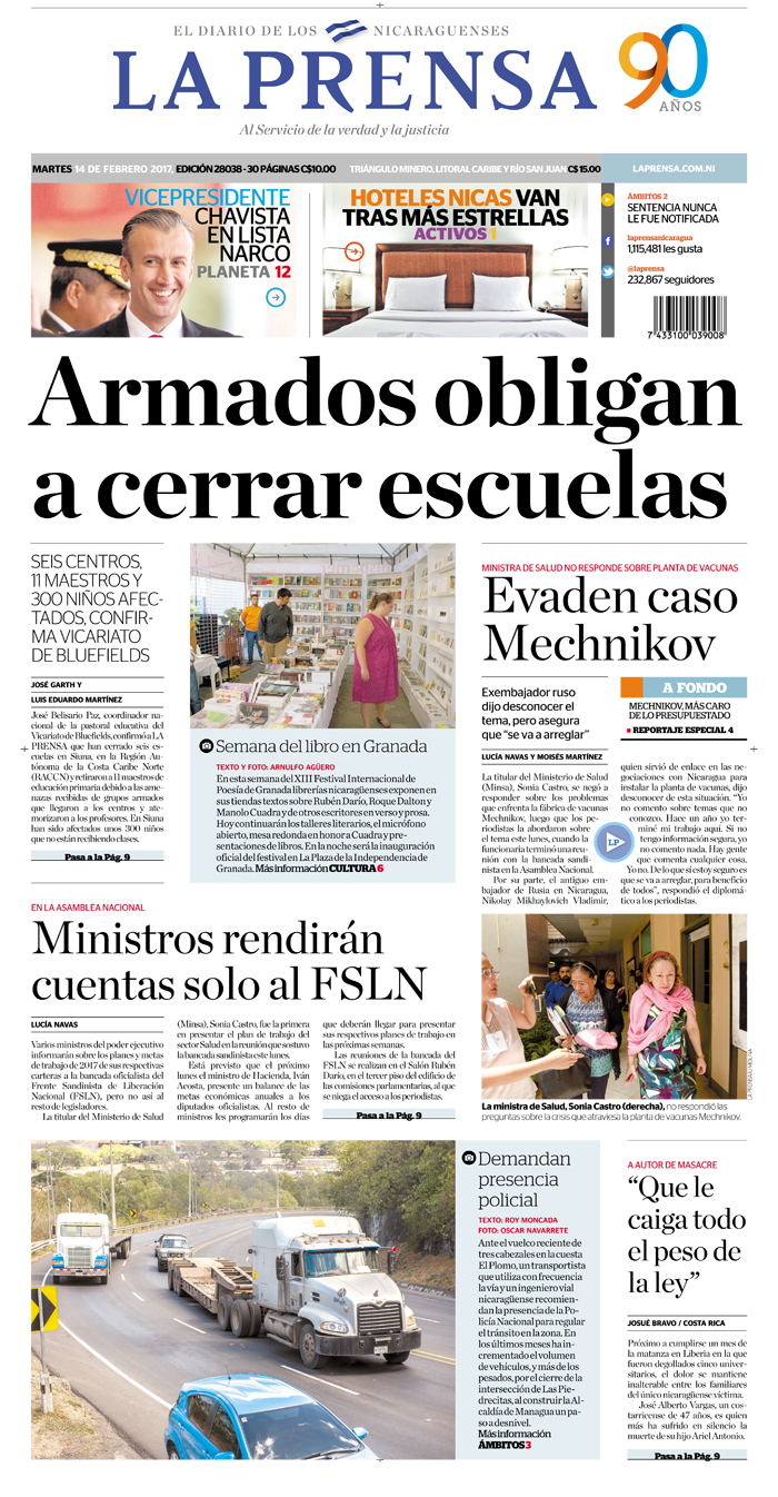 Portada Impresa 14-02-2017