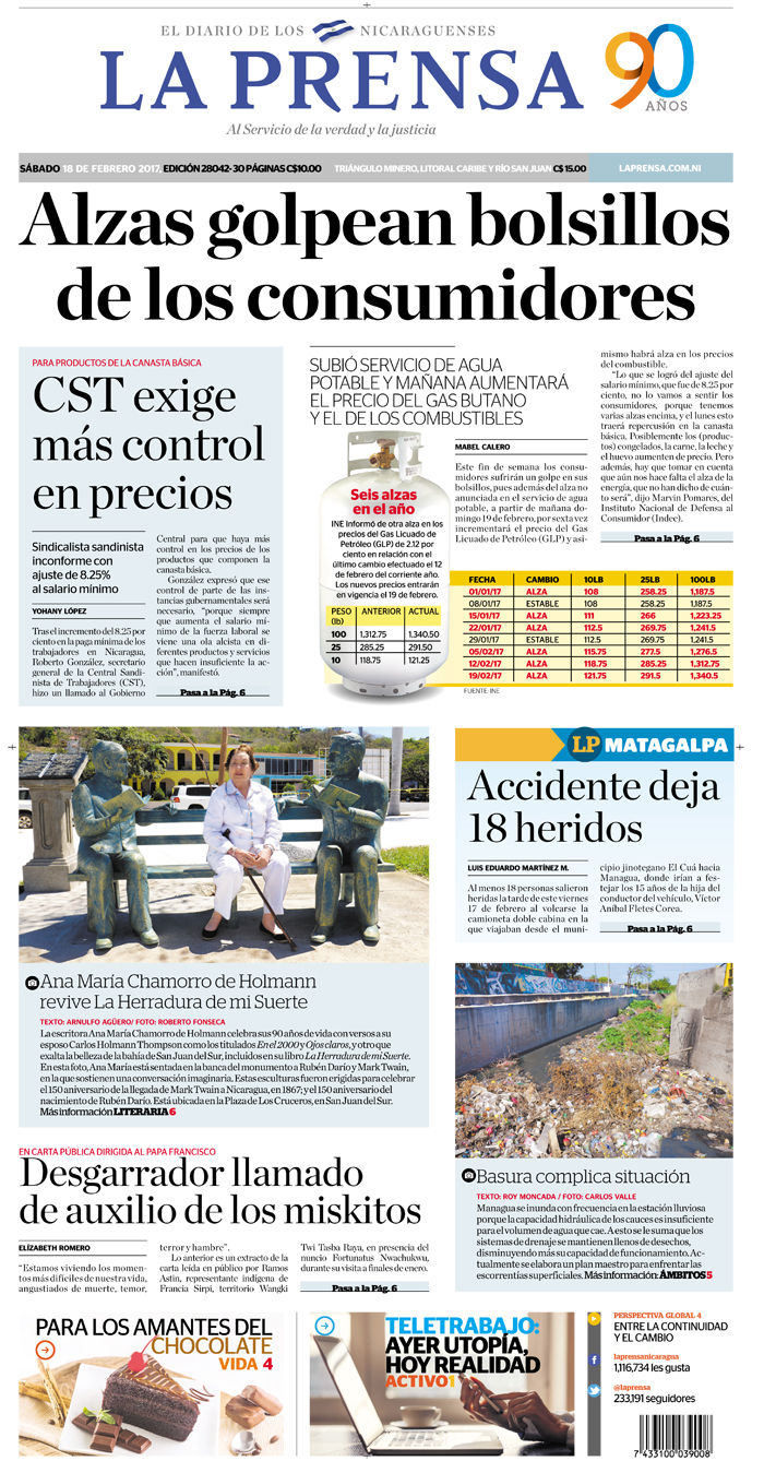 Portada Impresa 18-02-2017
