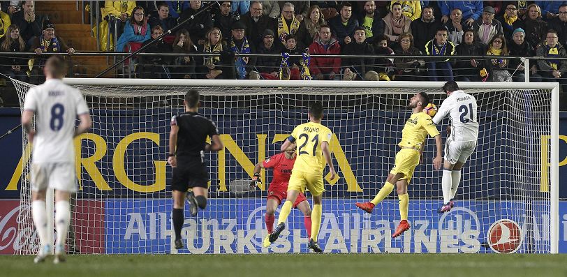Álvaro Morata marcó el tercer gol en la remontada del Real Madrid ante Villareal. LA PRENSA/EFE