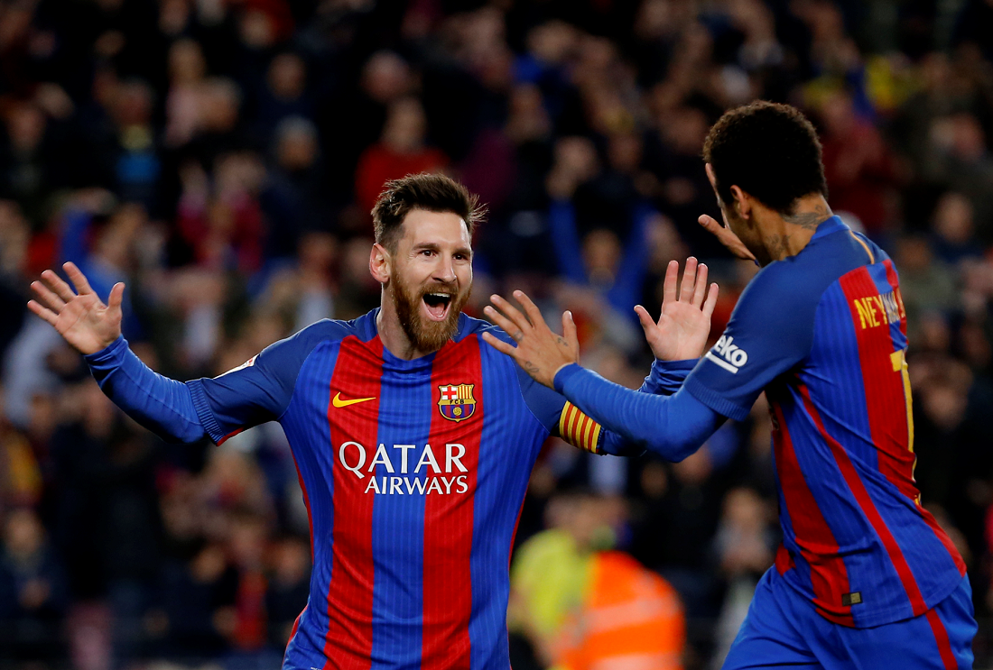 Lionel Messi celebra uno de los goles. LA PRENA / AP Photo/Francisco Seco