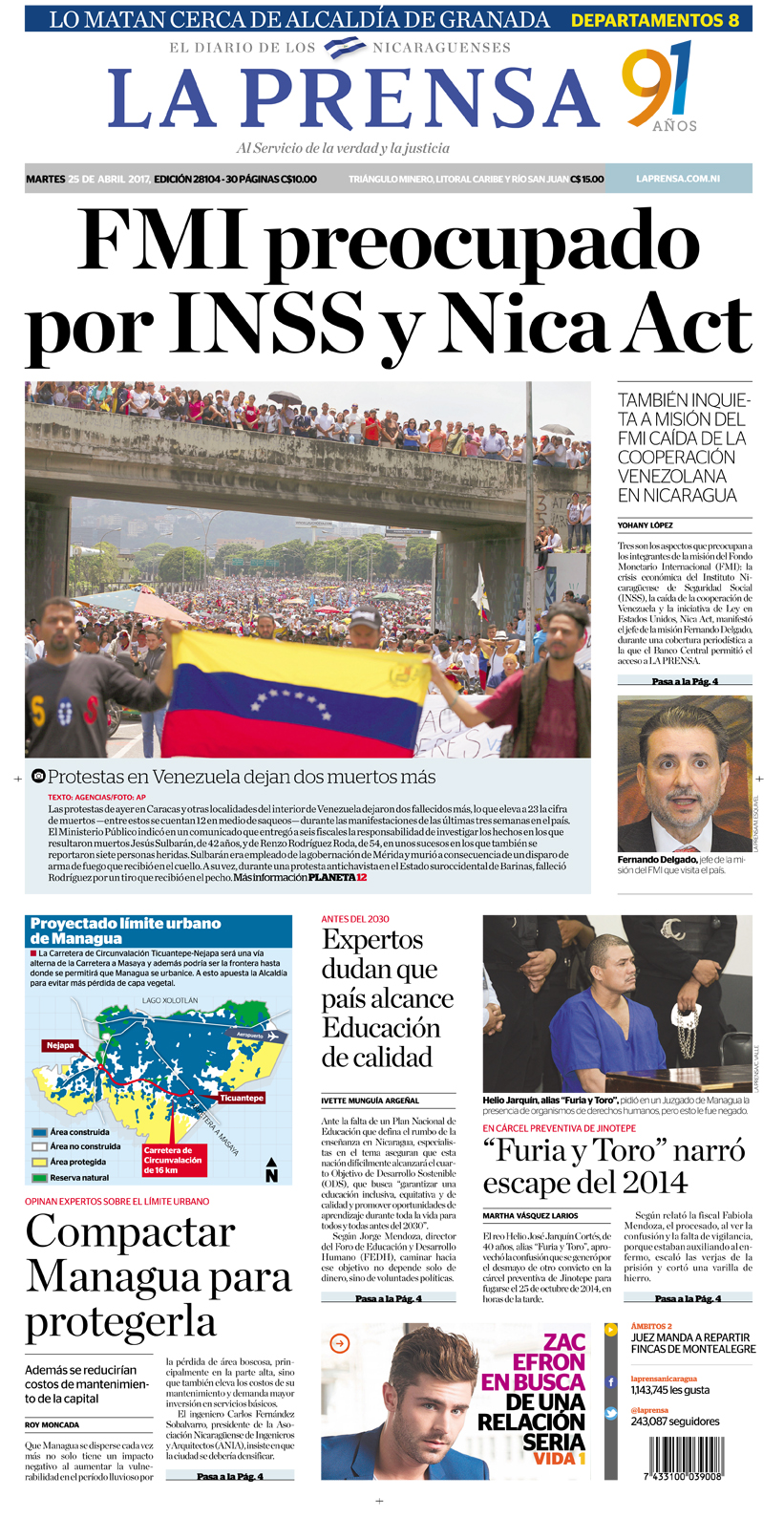 Portada impresa 25-04-2017