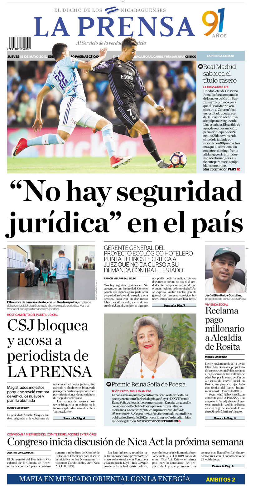 Portada impresa 18-05-2017