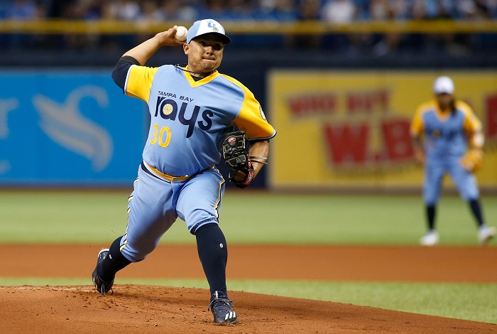 Erasmo Ramírez ya enfrentó esta temporada a los Tigres de Detroit, a los que derrotó en su primera apertura del año. LA PRENSA/Brian Blanco/Getty Images/AFP