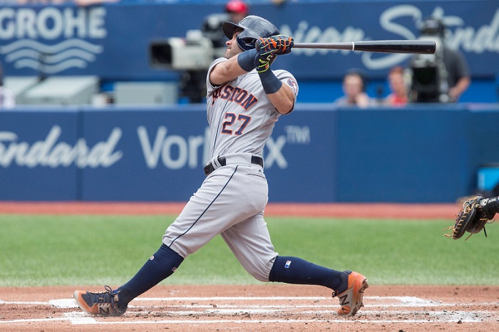 El venezolano José Altuve será el segunda base titular de la Liga Americana, en el Juego de Estrellas 2017. LA PRENSA/Chris Young/The Canadian Press via AP