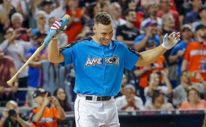 Aaron Judge demostró superioridad con el bate en el Festival de Cuadrangulares ayer en Miami. Foto: LA PRENSA/ EFE