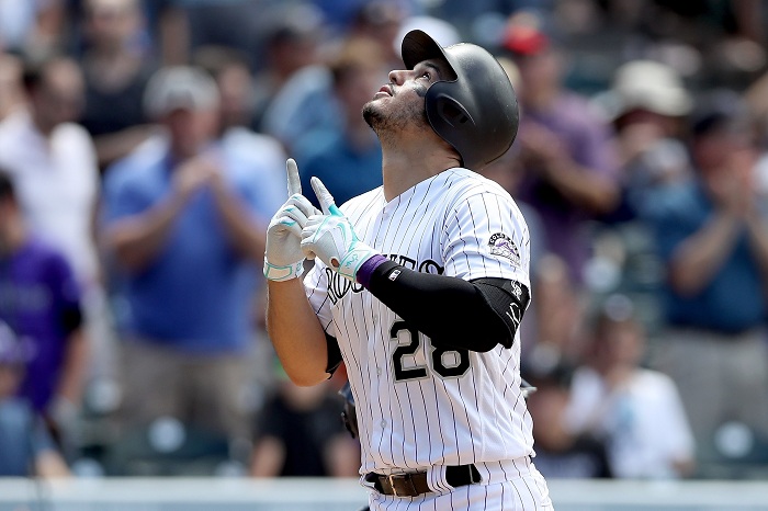 Nolan Arenado tuvo una gran semana, incluyendo un partido de tres cuadrangulares. LA PRENSA/Matthew Stockman/Getty Images/AFP