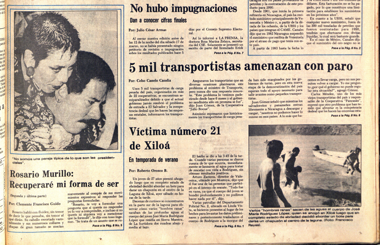 Esta fue la portada de LA PRENSA el 18 de marzo de 1990.