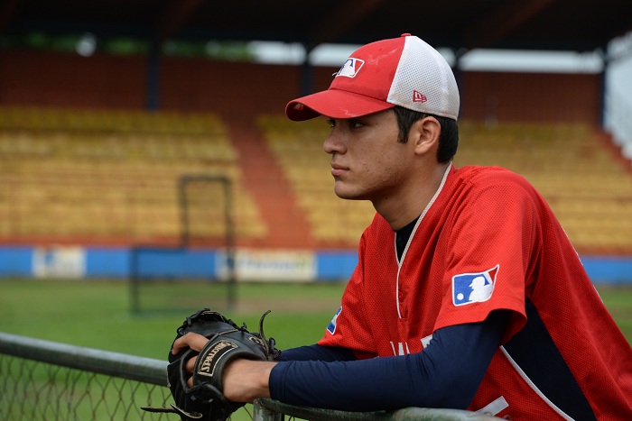 Lesther Medrano perdió el primer partido de Nicaragua en el Campeonato Panamericano de Beisbol Sub-15. LA PRENSA/URIEL MOLINA