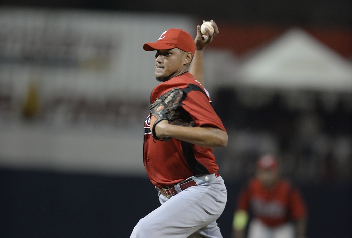Joaquín Acuña tuvo una sólida presentación de ocho entradas de una carrera y llevó al triunfo a León. LA PRENSA/URIEL MOLINA
