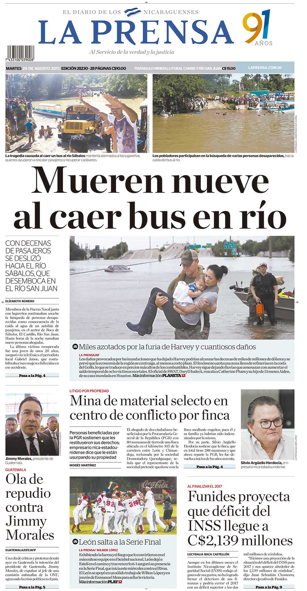 Portada impresa 29-08-2017