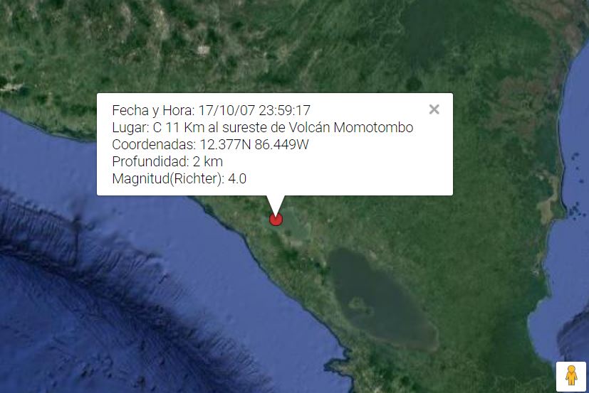 Sismo de 4.0 grados sacude el occidente de Nicaragua