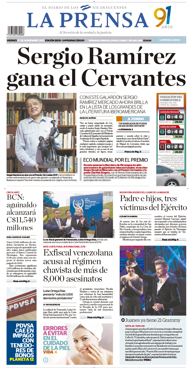 Portada impresa 17-11-2017