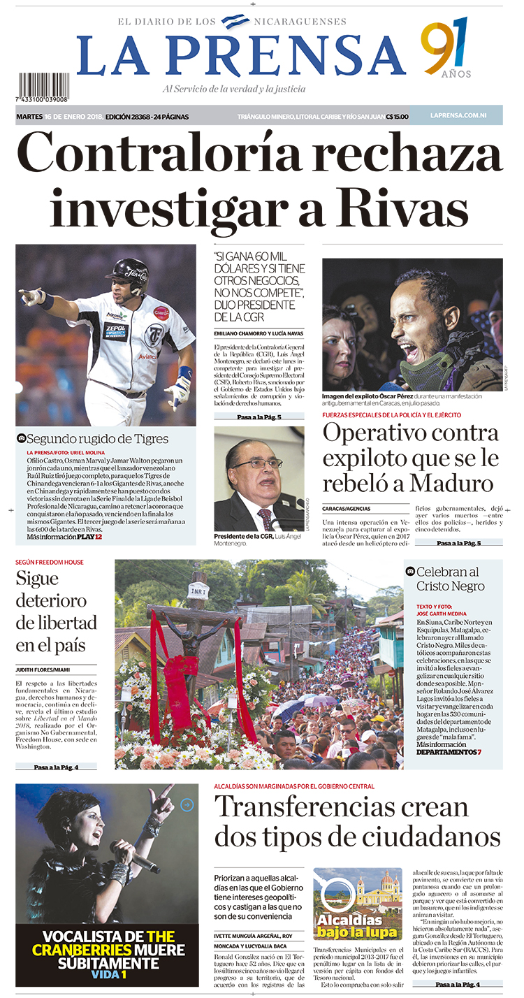 Portada impresa 16-01-2018