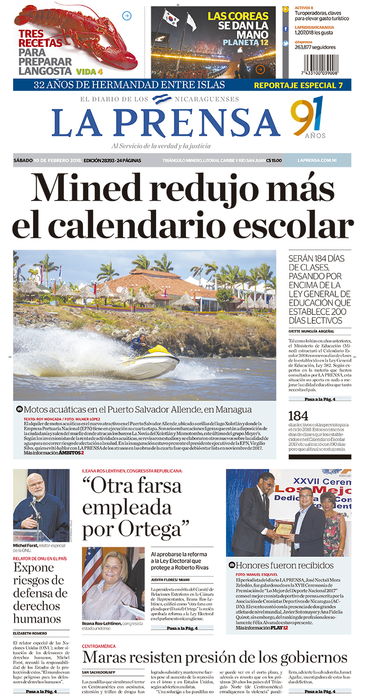 Portada impresa 10-02-2018