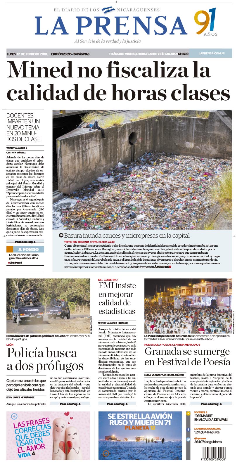 Portada impresa 12-02-2018