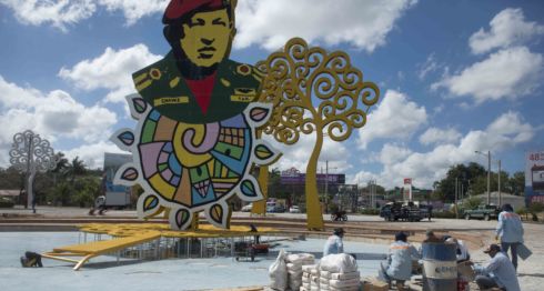 Alistan rotonda Hugo Chávez en Managua para conmemorar aniversario