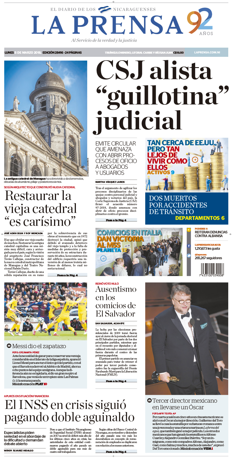 Portada impresa 05-03-2018