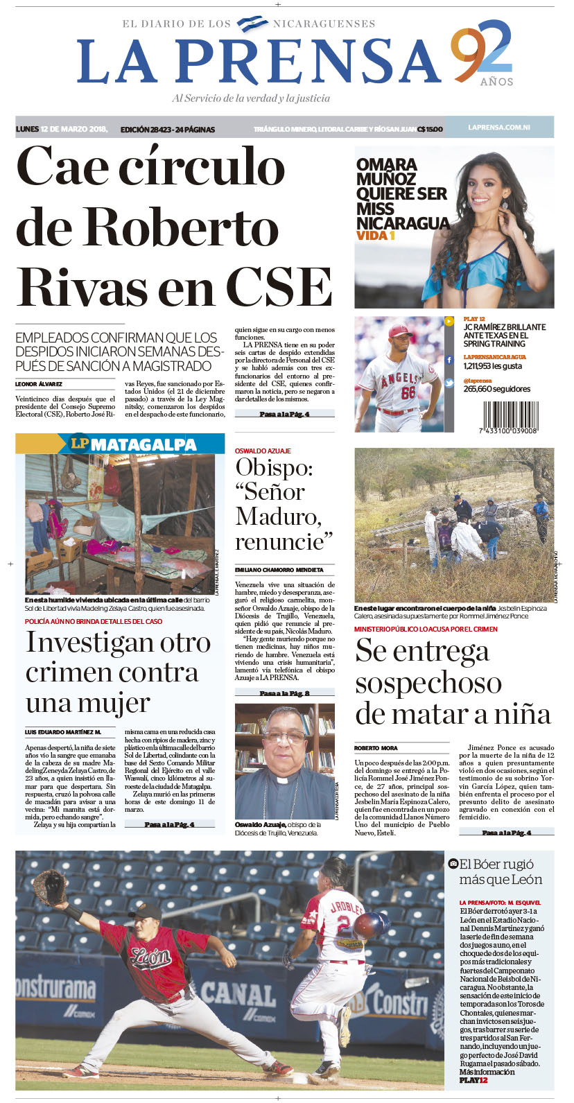 Portada impresa 12-03-2018