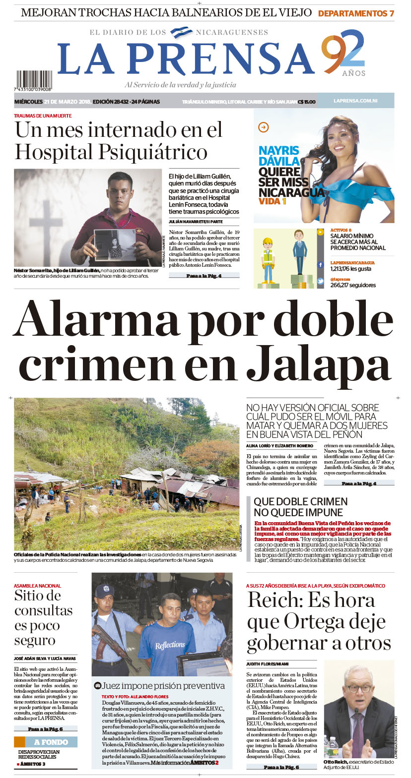 Portada impresa 21-03-2018