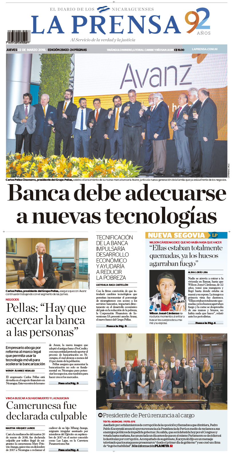 Portada impresa 22-03-2018