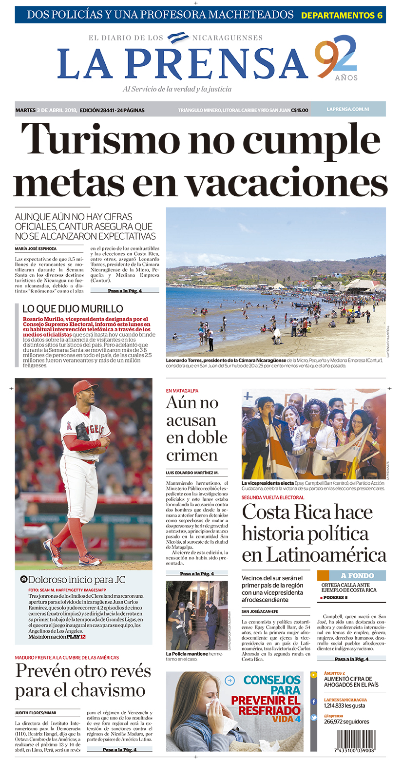 Portada impresa 03-04-2018