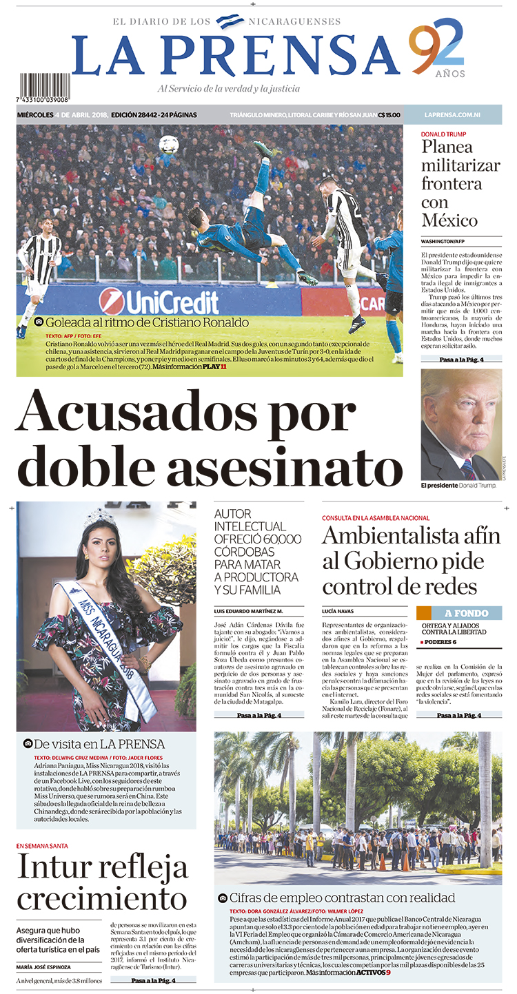 Portada impresa 04-04-2018