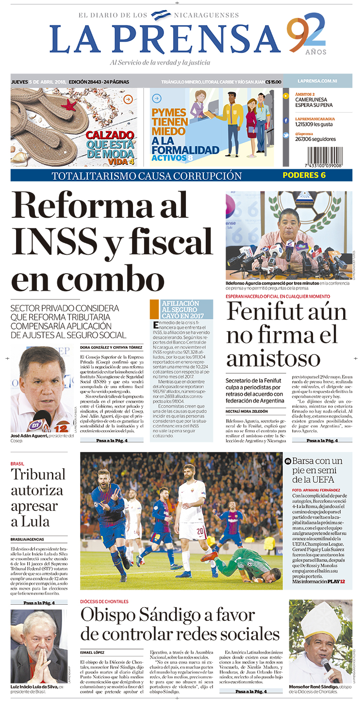 Portada impresa 05-04-2018