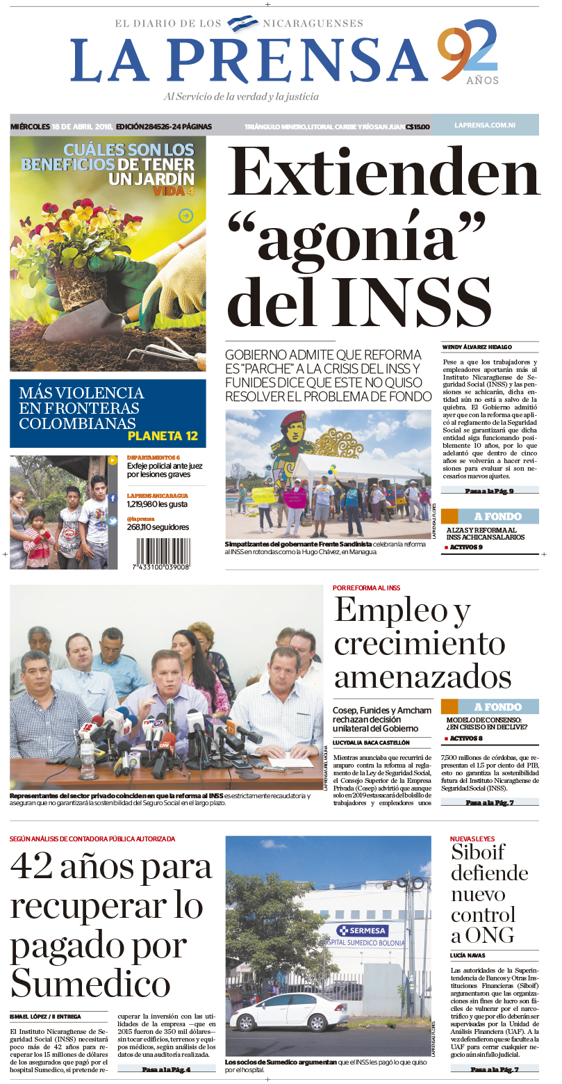 Portada impresa 18-04-2018