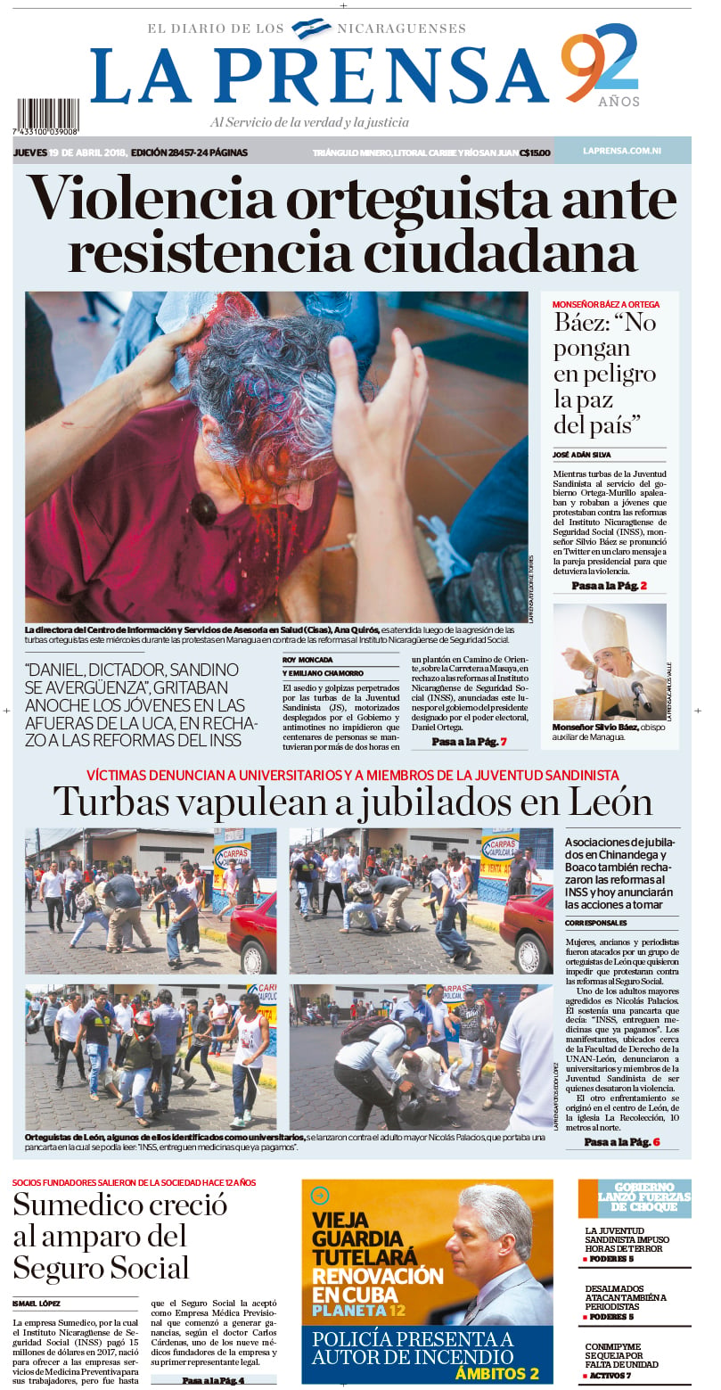 Portada impresa 19-04-2018