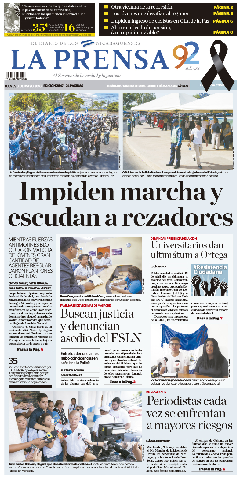 Portada impresa 03-05-2018