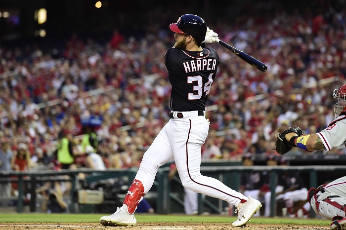 Bryce Harper, con 12 jonrones, es líder de la Liga Nacional es este rubro. LA PRENSA/Patrick McDermott/Getty Images/AFP