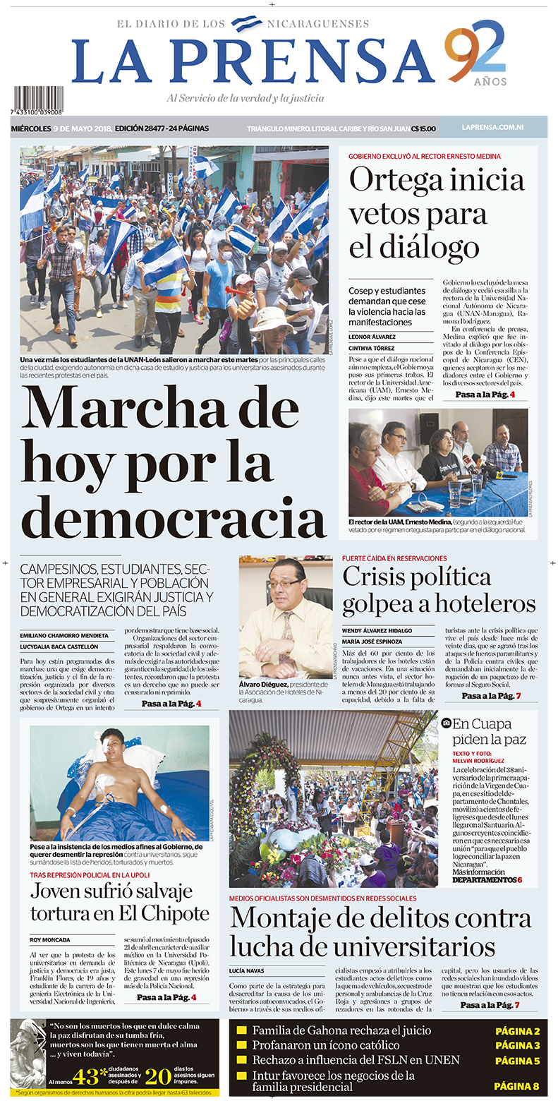 Portada impresa 09-05-2018