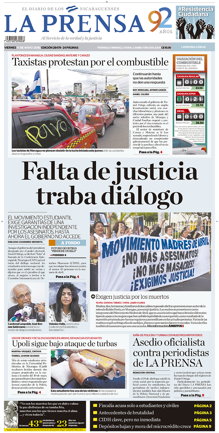 Portada impresa 11-05-2018
