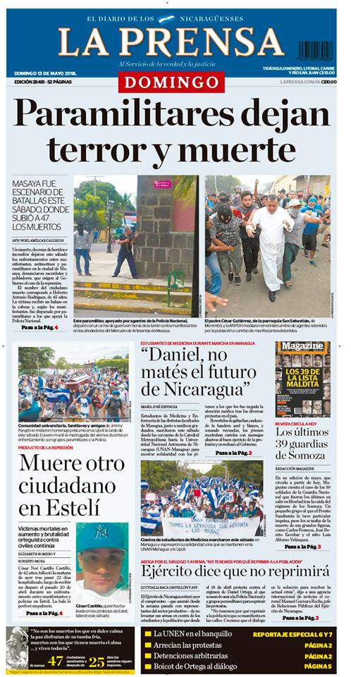 Portada impresa 13-05-2018