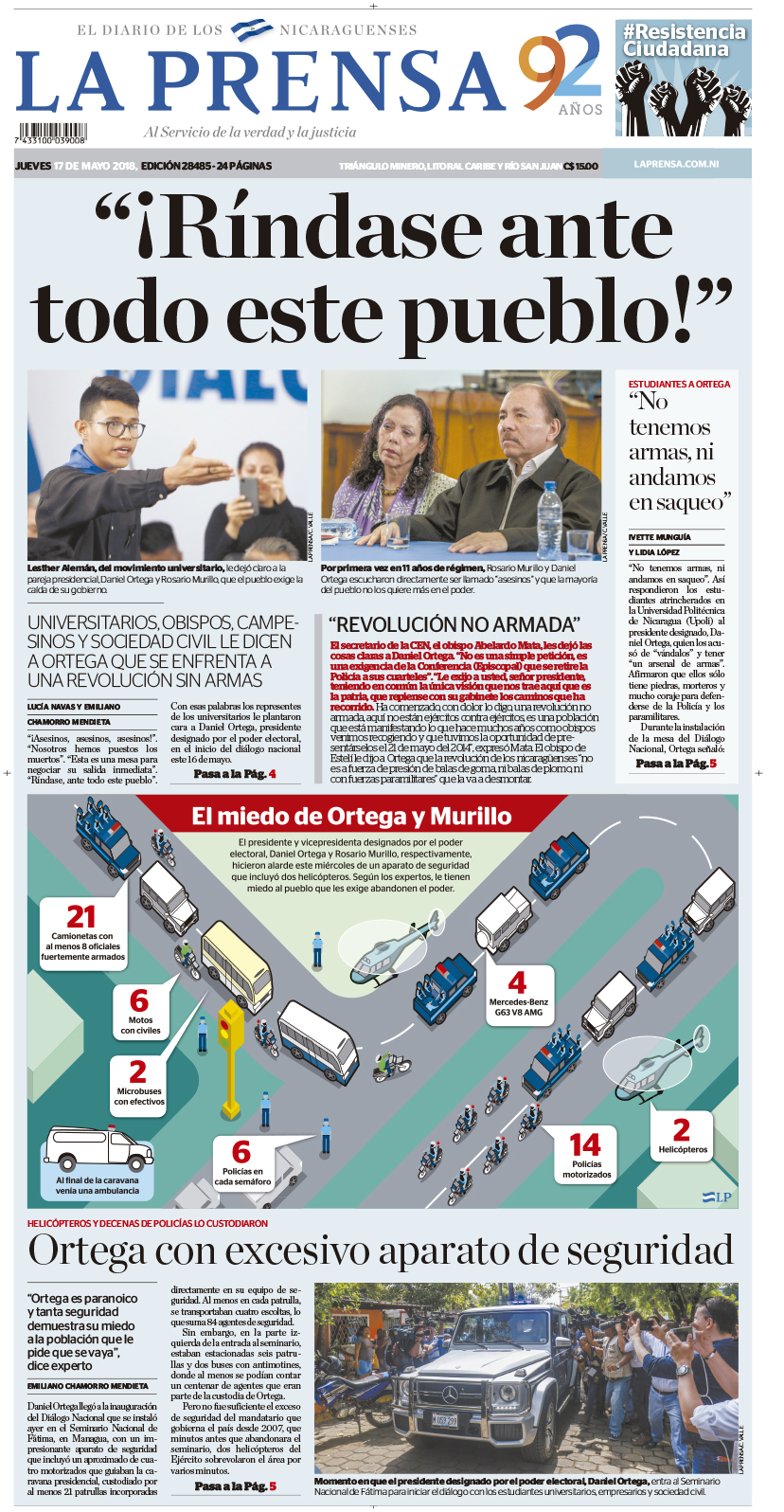 Portada impresa 17-05-2018