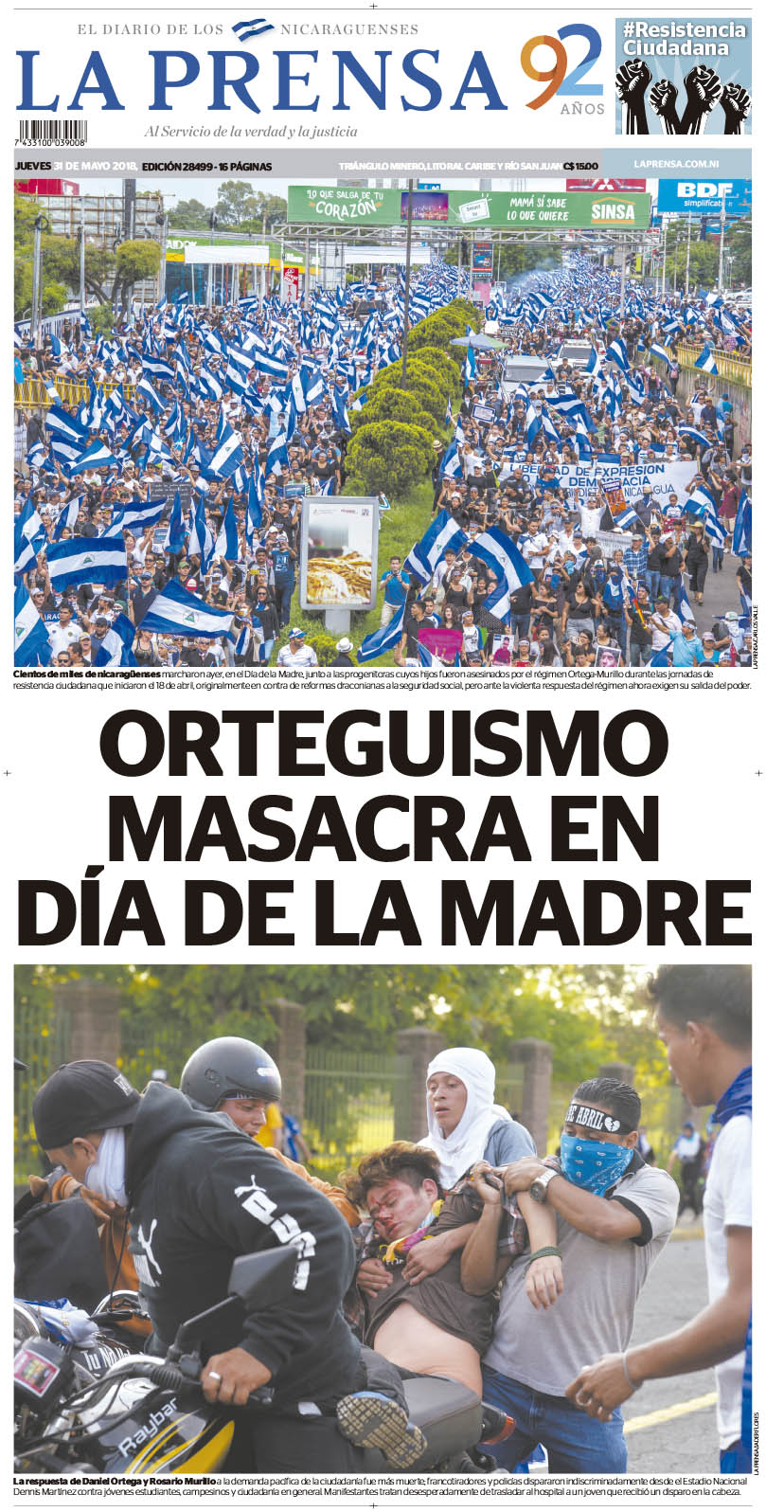 Portada impresa 31-05-2018