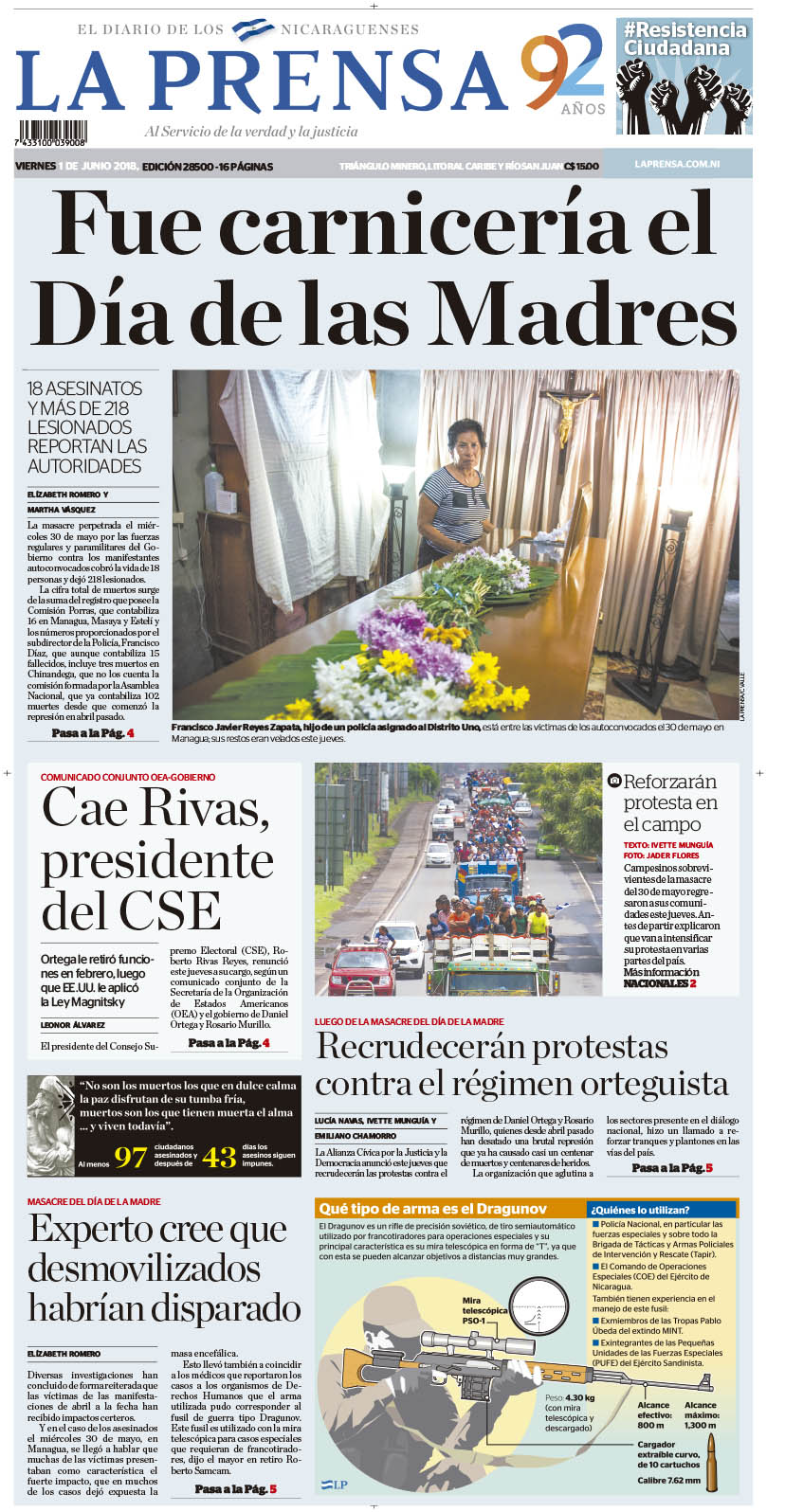 Portada impresa 1-06-2018