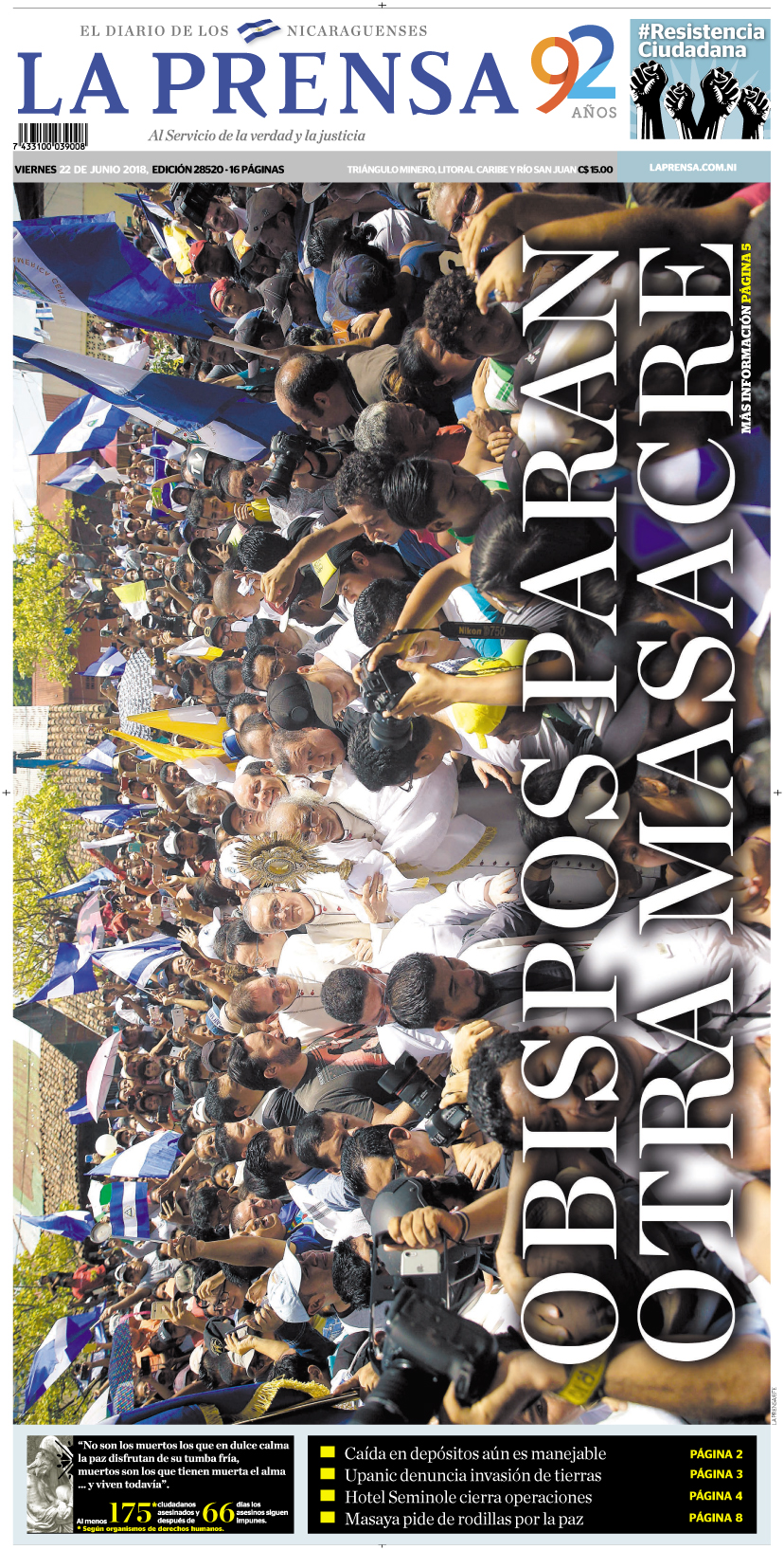 Portada impresa 22-06-2018