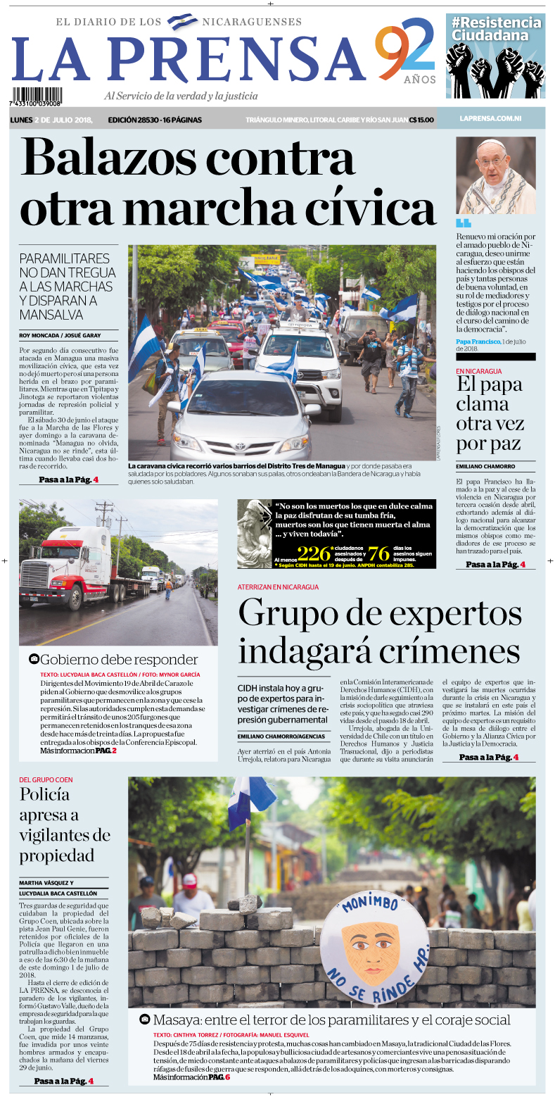 Portada impresa 02-07-2018