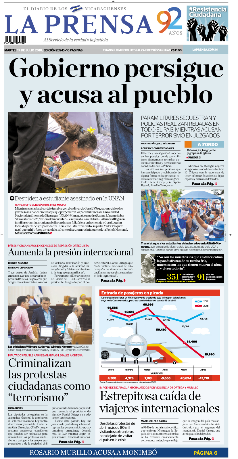 Portada impresa 17-07-2018