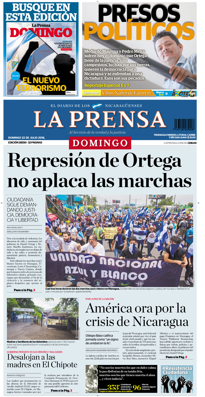 Portada impresa 22-07-2018