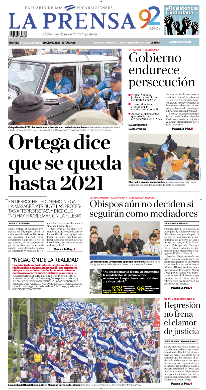 Portada impresa 24-07-2018