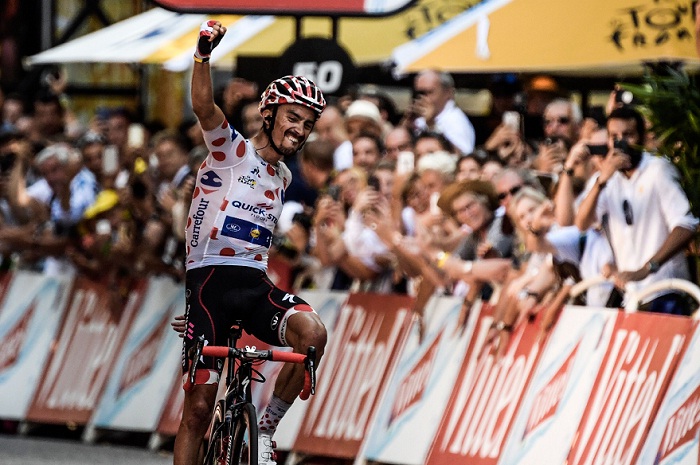 El francés Julian Alaphilippe se impuso con cierta comodidad en la etapa 16 del Tour de Francia. LA PRENSA/AFP / Philippe LOPEZ