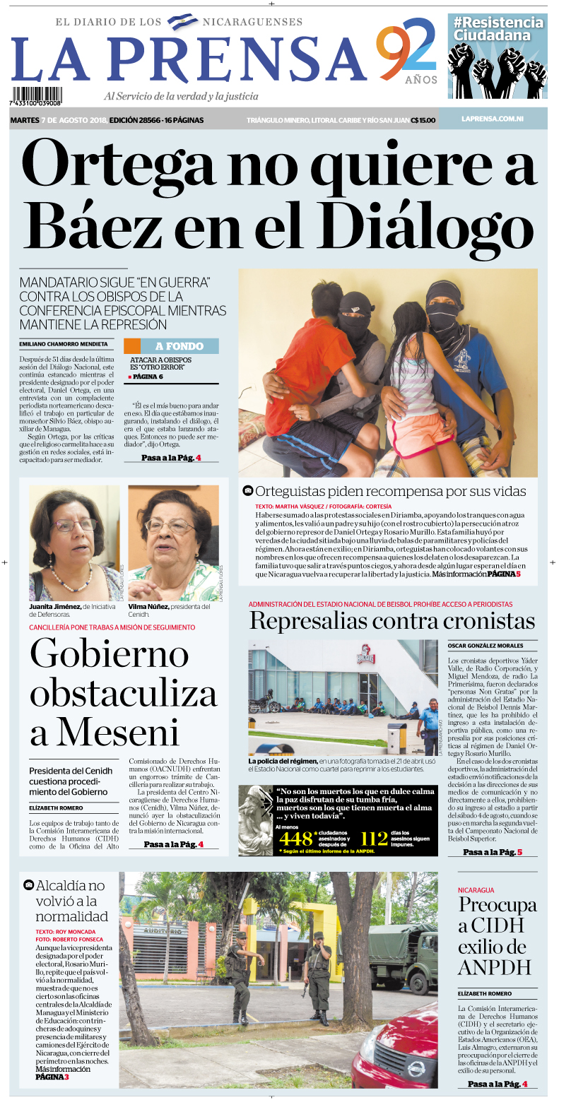 Portada impresa 07-08-2018